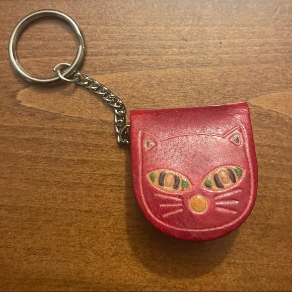 Handmade Miniature Cat Coin Pouch / Keychain / Coin Purse / Keyholder - Picture 2 of 4